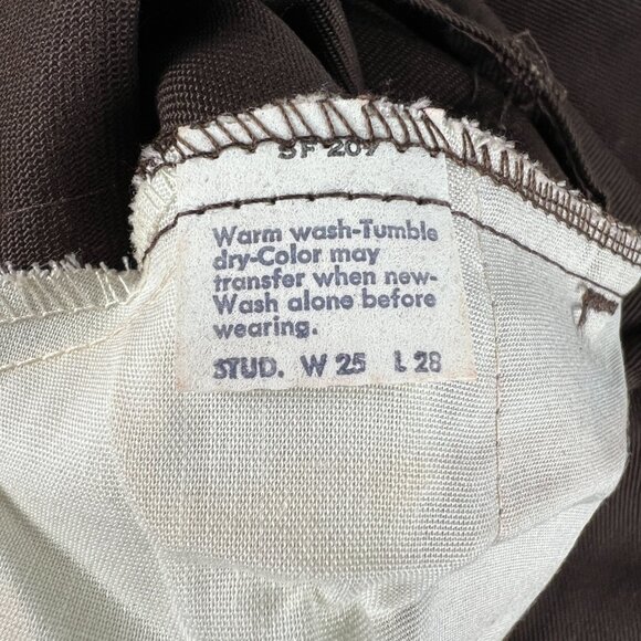 VTG 70s Levi's Jeans Students 24x27* 746 Bell Bottoms Dark Brown Denim Tag 25x28 - Picture 5 of 16
